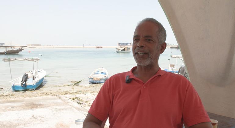 Adnam Ali Zuid of Bahrain retired a few years ago after diving for pearls. Adnam Ali Zuid of Bahrain retired a few years ago after diving for pearls.