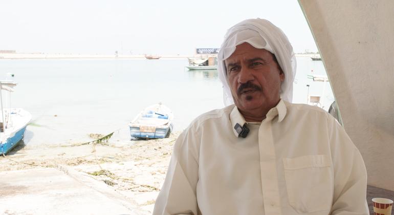 Khalid Salman, a pearl diver from Bahrain, has been active in the profession since the 1970s. Khalid Salman, a pearl diver from Bahrain, has been active in the profession since the 1970s.
