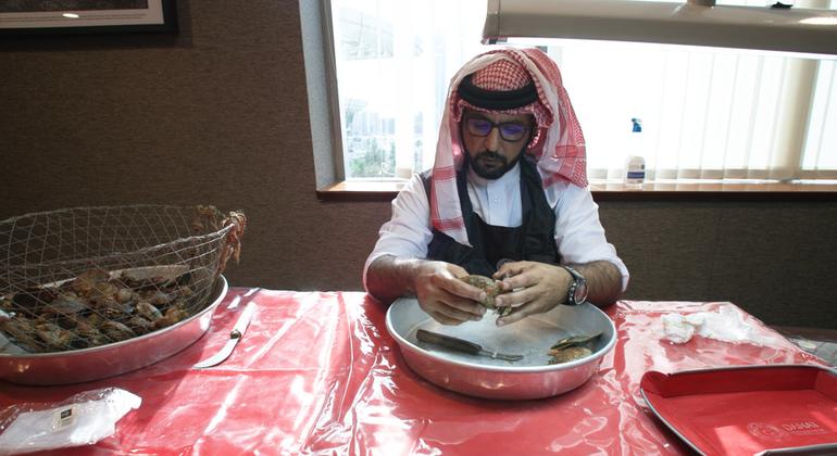 Pearl divers in Bahrain collect pearls from oysters. He has worked in this profession for decades. Pearl divers in Bahrain collect pearls from oysters. He has worked in this profession for decades.