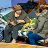 Women talk at a centre in Ukraine for people displaced by the war.