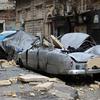 La fuerza destructora del terremoto es visible en el barrio de Baghdad Street de Alepo (Siria).