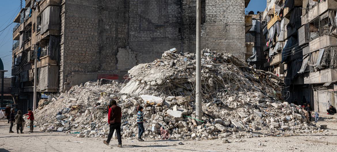 The Al-Kallasah neighbourhood of Aleppo, Syria, was severely affected by the February 6th earthquake.