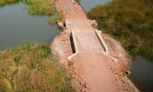 A road culvert built with an EU-funded UNCDF programme in The Gambia