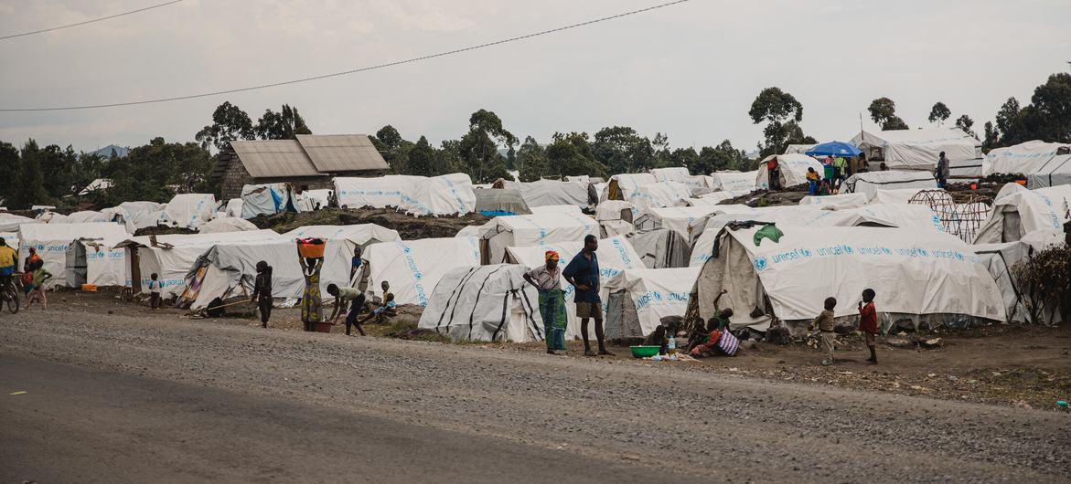 Un camp de personnes déplacées à Sake, au Nord-Kivu, dans l'est de la République démocratique du Congo.