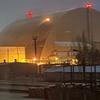Incendie sur le site de la centrale nucléaire de Tchernobyl, en Ukraine, suite à une attaque de drone, le 14 février 2025.