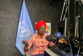 Awa Ndiaye Seck, Représentante spéciale d'ONU Femmes auprès de l'Union africaine et de la CEA, dans les studios d'ONU Info lors de la CSW67.