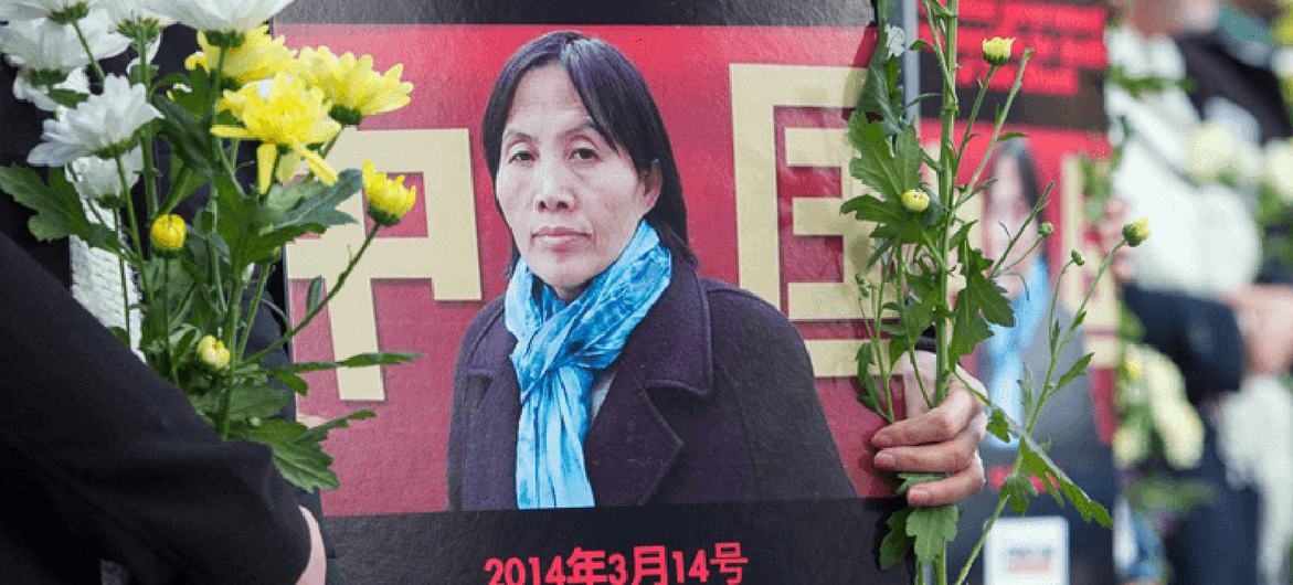 中国资深人权活动家曹顺利，她于2014年在北京一家医院去世。