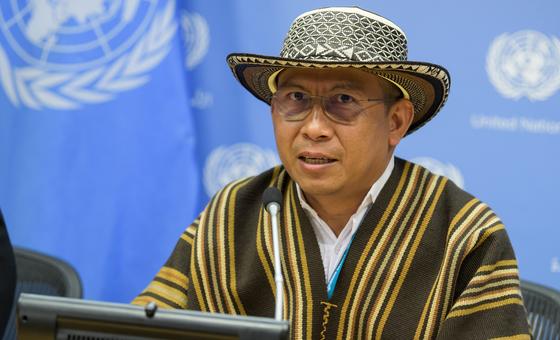 Dario Jose Mejia Montalvo, BM Yerli Sorunları Daimi Forumu başkanı ve Kolombiya Ulusal Yerli Örgütü lideri.