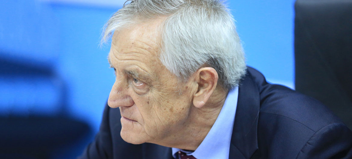 Nicholas Haysom, Special Representative for South Sudan and Head of UNMISS, at a press conference in Juba.