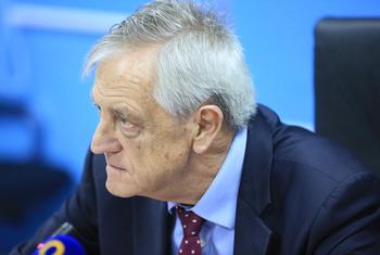 Nicholas Haysom, Special Representative for South Sudan and Head of UNMISS, at a press conference in Juba.