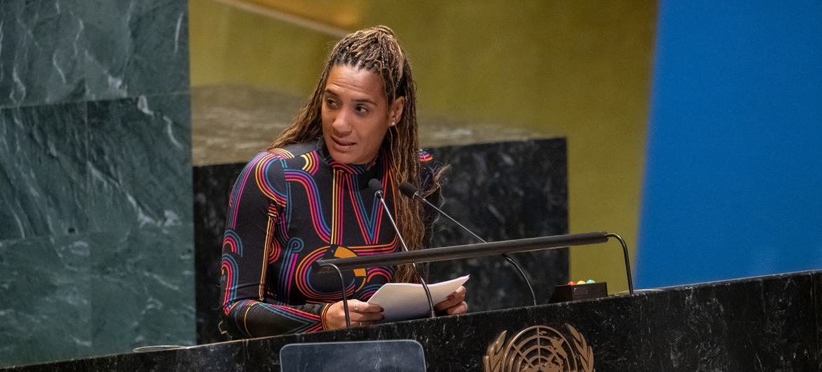 Anielle Franco, Ministra da Igualdade Racial do Brasil, discursa na 1ª reunião plenária da quarta sessão do Fórum Permanente de Afrodescendentes