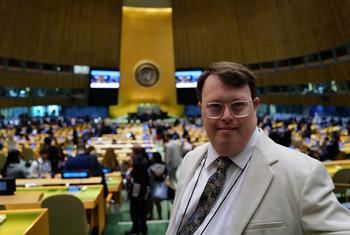 Nick Herd in the UN General Assembly Hall.