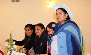 Leonida Zurita, was nominated President of Bolivia's Association of Women Departmental Representatives (AMADBOL), which was created with technical and financial support from UN Women.