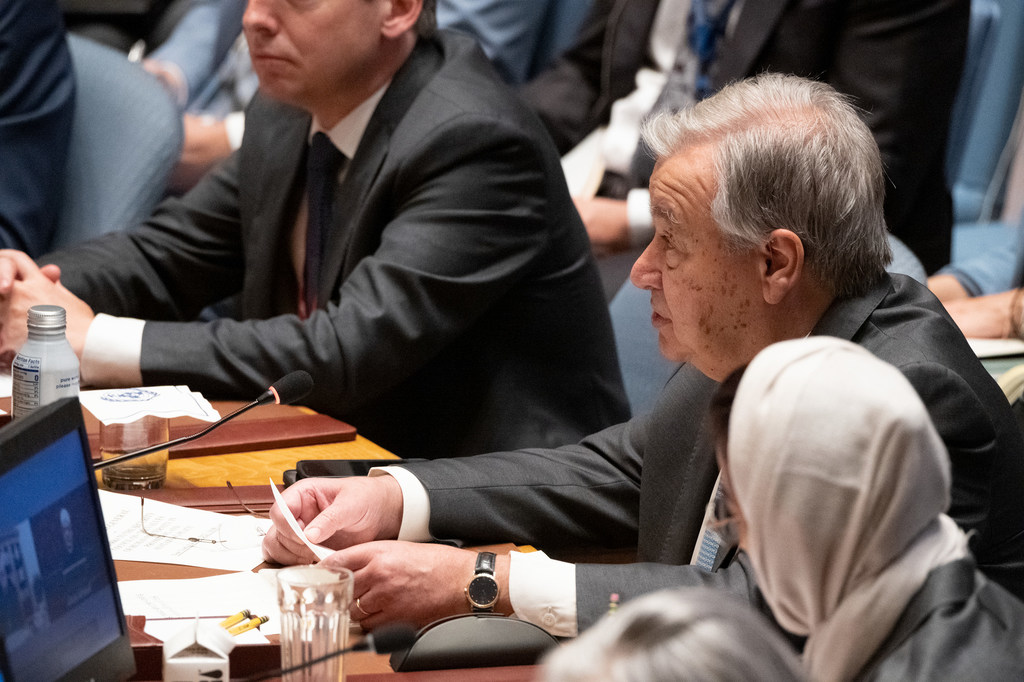 الأمين العام أنطونيو غوتيريش يلقي كلمة أمام جلسة مجلس الأمن حول "قيم الأخوة الإنسانية في تعزيز السلام واستدامته".