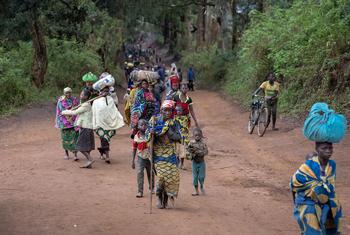 काँगो लोकतांत्रिक गणराज्य (DRC) में कुछ विस्थापित जन.