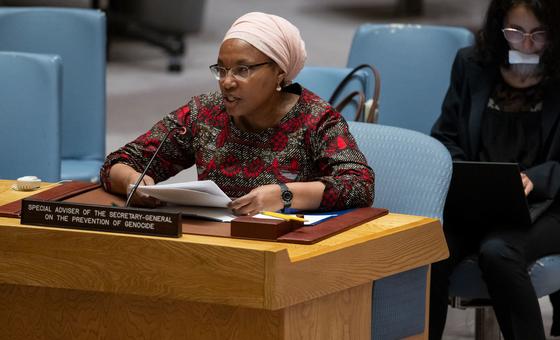 المستشارة الخاصة للأمم المتحدة لمنع الإبادة الجماعية، أليس نديريتو أثناء أحاطتها أمام مجلس الأمن.