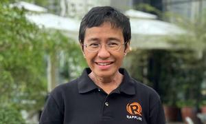 La periodista filipina Maria Ressa en una rueda de prensa en octubre de 2021 tras ganar el Premio Nobel de la Paz.