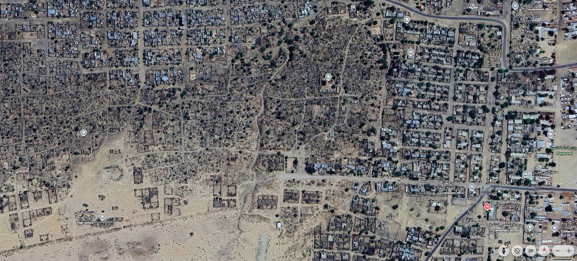 Google Earth image of Zalingei as of 21 March 2025 with visible signs of house destruction on the southern part of the city. Google Earth image of Zalingei as of 21 March 2025 with visible signs of house destruction on the southern part of the city.