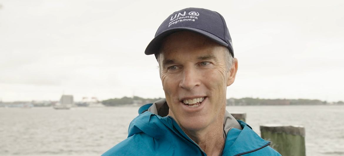 UNEP Patron of the Ocean Lewis Pugh speaks with UN News after his Hudson Swim 2023