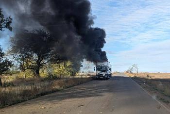 Un convoi de l'ONU a été attaqué alors qu'il livrait de l'aide à la ville de Bilozerka, dans la région de Kherson, dans le sud de l'Ukraine.