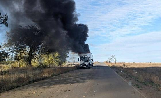 Ukraine : un convoi d'aide de l'ONU attaqué par des drones russes