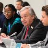 UN Secretary-General António Guterres in speaks with young climate and environmental activists at COP29 in Baku, Azerbaijan.