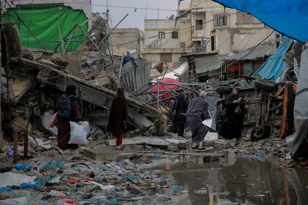 Le marché d'Azzawieh, dans la ville de Gaza, est en ruines.