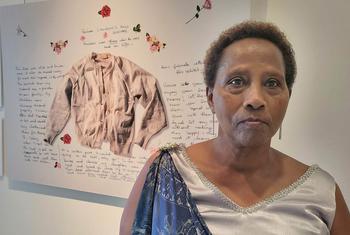 Immaculée Songa, survivante du génocide contre les Tutsis au Rwanda en 1994. Pendant le génocide, elle a perdu son mari, ses deux filles Raissa, âgée de 3 ans, et Clarisse, âgée de 5 ans.