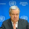 Le Secrétaire général de l'ONU, António Guterres, informe les journalistes sur le Moyen-Orient.