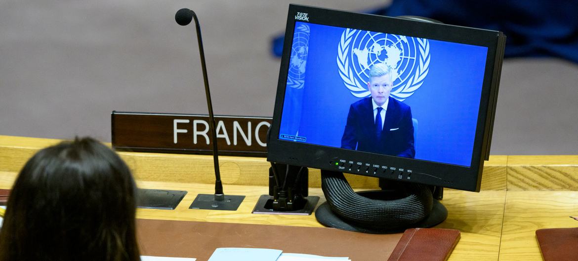 المبعوث الأممي الخاص لليمن، هانس غروندبرغ، يطلع مجلس الأمن على الوضع في البلاد.