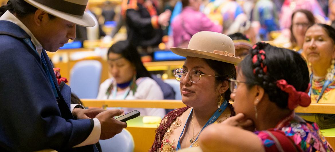 A view of a participants during the opening of the 23rd Session of Permanent Forum on Indigenous Issues.