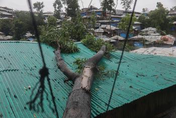 Cyclone Mocha brought heavy rain and winds while crossing a Rohingya refugee camp in Teknaf, Cox’s Bazar, Bangladesh on May 14, 2023.
