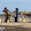 उत्तरी केनया के सूखा प्रभावित इलाक़े मरसाबित में महिलाएँ जल एकत्र कर रही हैं. 