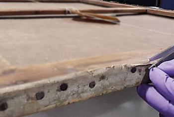 Извлечение волокон для проверки подлинности произведения, приписываемого художнику-импрессионисту. 