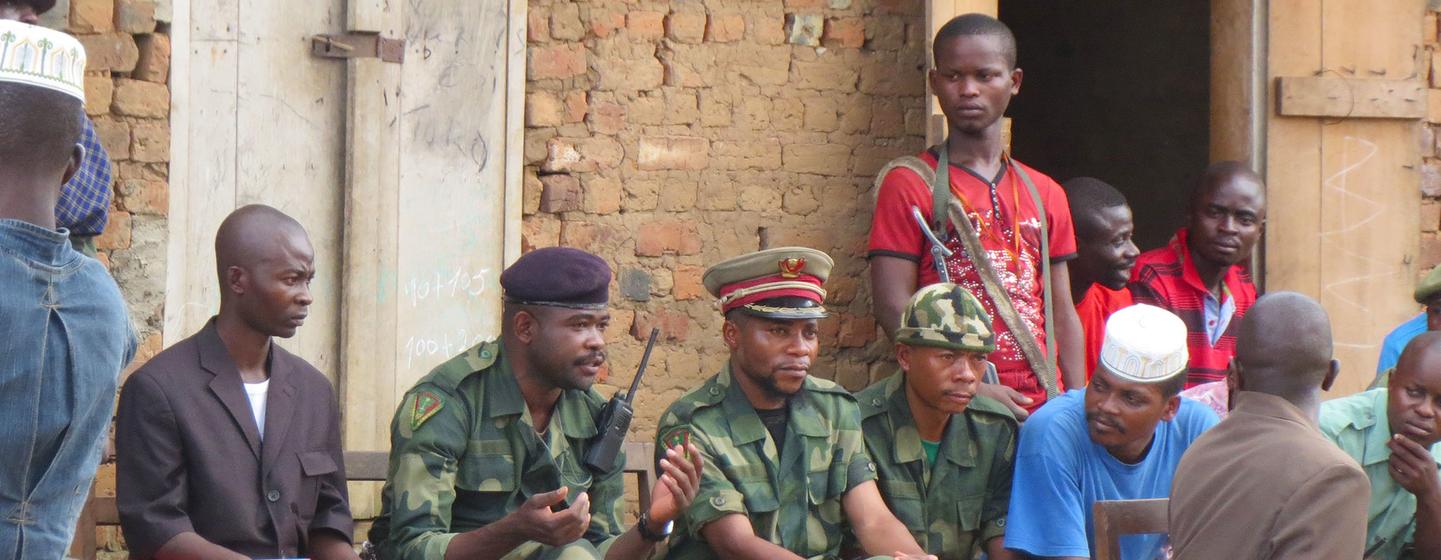 Ntabo Sheka (second from left) led an armed group in eastern DR Congo. (file)