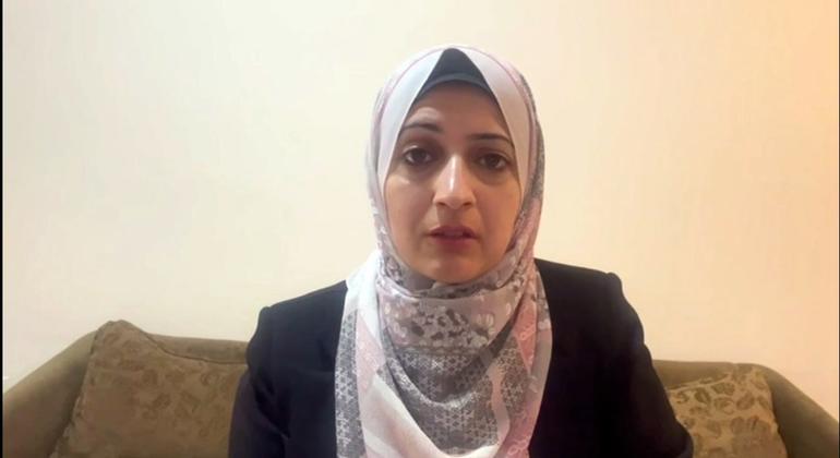 إيناس حمدان، مديرة المكتب الإعلامي للأونروا في غزة تتحدث إلى أخبار الأمم المتحدة.