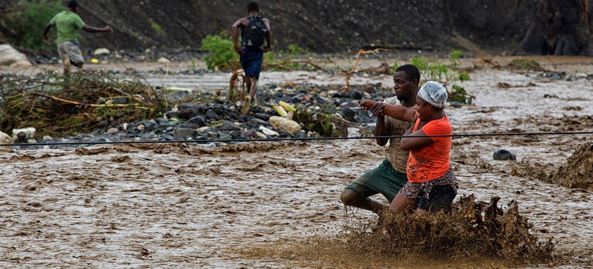 Extreme weather, such as flooding, as pictured here in Haiti, can impact heavily on the health of affected people.
