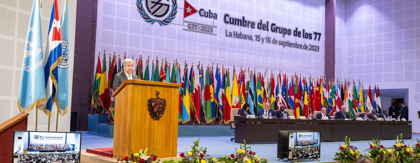 Le Secrétaire général António Guterres s'adresse au Sommet du G77 à La Havane, Cuba.