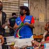 Health and hygiene kits being distributed at the Virginie Sampeur site for displaced people in the Port-au-Prince area. 