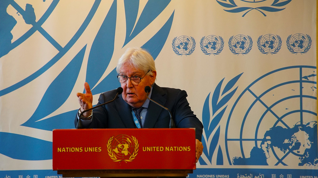 संयुक्त राष्ट्र के आपदा राहत मामलों के प्रमुख,मार्टिन ग्रिफ़िथ्स.  