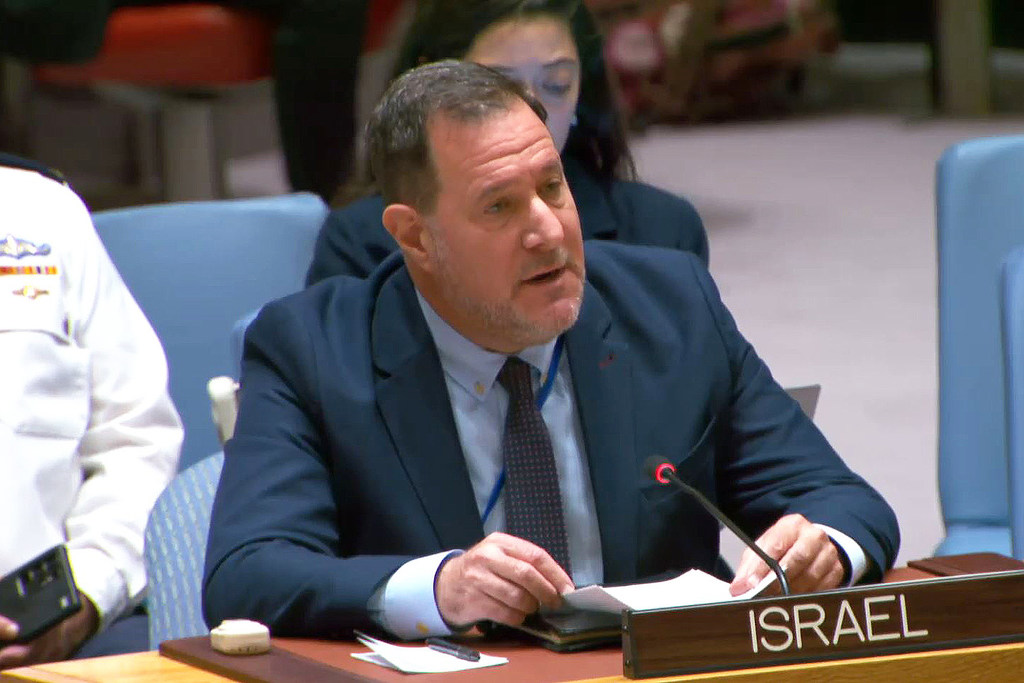Deputy Permanent Representative of Israel Brett Jonathan Miller addressing the Security Council