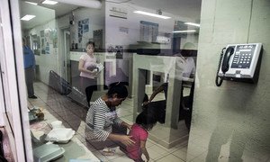 Migrantes centroamericanos en la estación ubicada entre Reynosa, México, y McAllen, Texas, 2016. 
