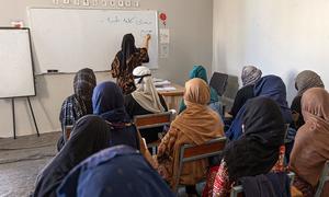 Women attending a training on entrepreneurship organized by a civil society organization in Afghanistan. (file)