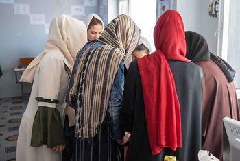 Dado que os espaços para as mulheres se encontrarem, compartilharem e aprenderem continuam restritos no Afeganistão, a ONU Mulheres está oferecendo vários tipos de apoio e treinamento para 113 organizações lideradas por mulheres. 