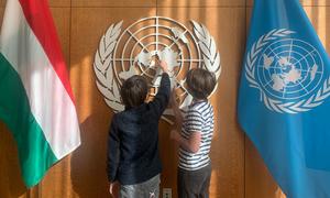 Children visiting UN Headquarters in New York.