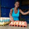 A street vendor sells eggs in Diego-Suarez in Madagascar.