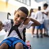 Un estudiante con discapacidad en Brasil.