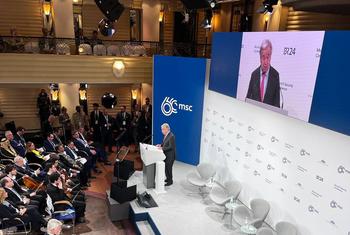 Le Secrétaire général de l'ONU, António Guterres, s'adresse à la Conférence de Munich sur la sécurité.