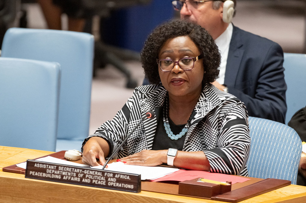 Martha Ama Akyaa Pobee, Sous-Secrétaire générale pour l'Afrique aux départements des affaires politiques et de consolidation de la paix et des opérations de paix, informe les membres du Conseil de sécurité de l'ONU. (archives)