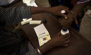 A woman casts her ballot during Mali’s 2013 presidential run-off election in Bamako. The recent dissolution of political parties by the military authorities has raised concerns about the future of democratic participation in the country.
